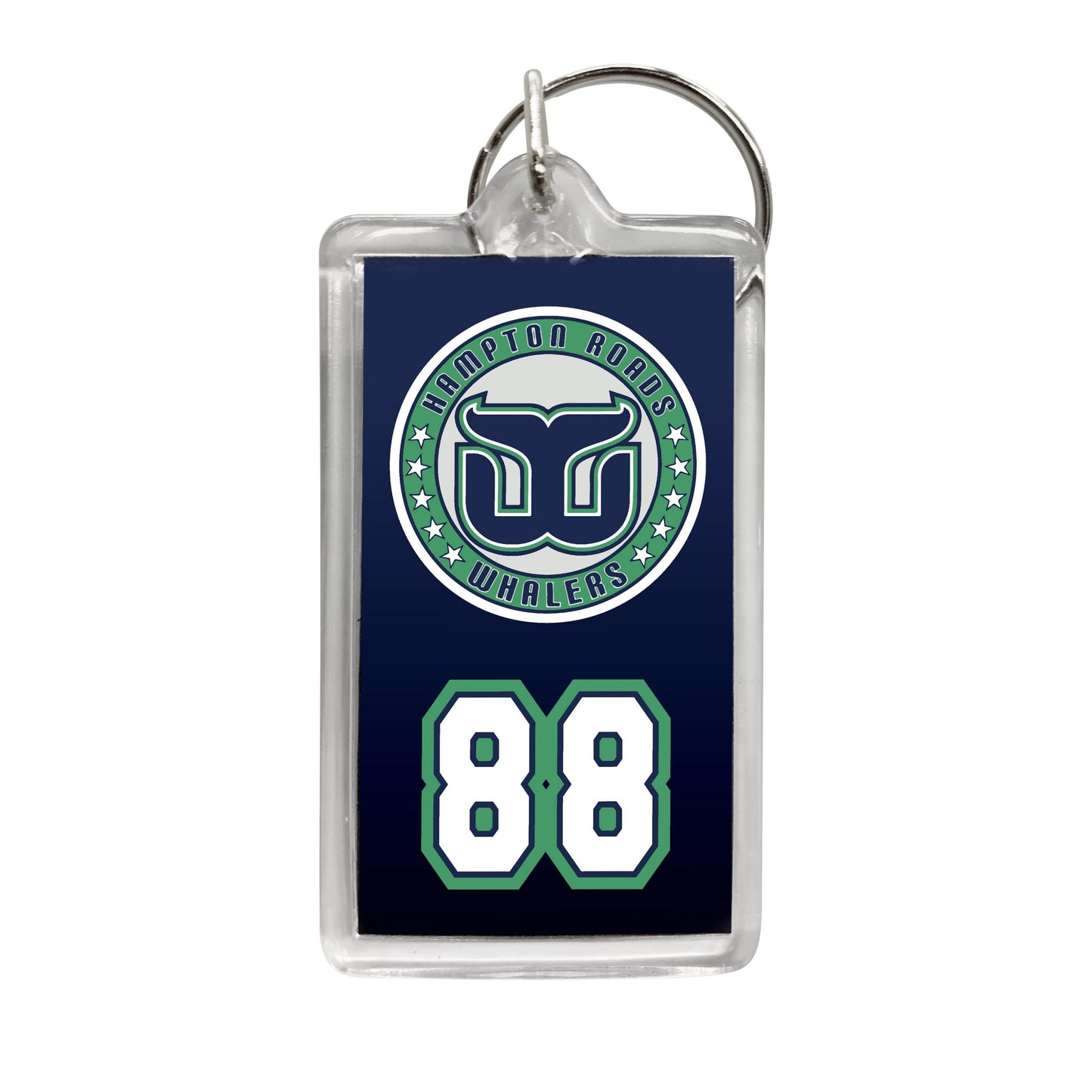Personalized Hampton Roads Whalers number 88 keychain